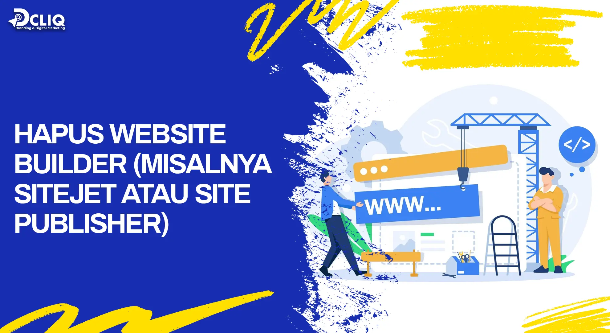 hapus website builder (misalnya sitejet atau site publisher)