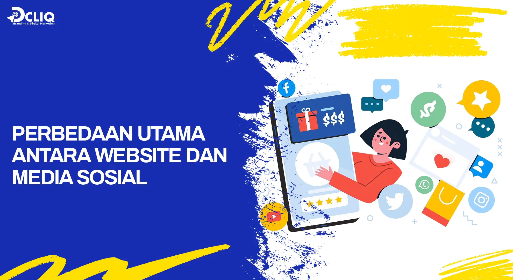perbedaan utama antara website dan media sosial