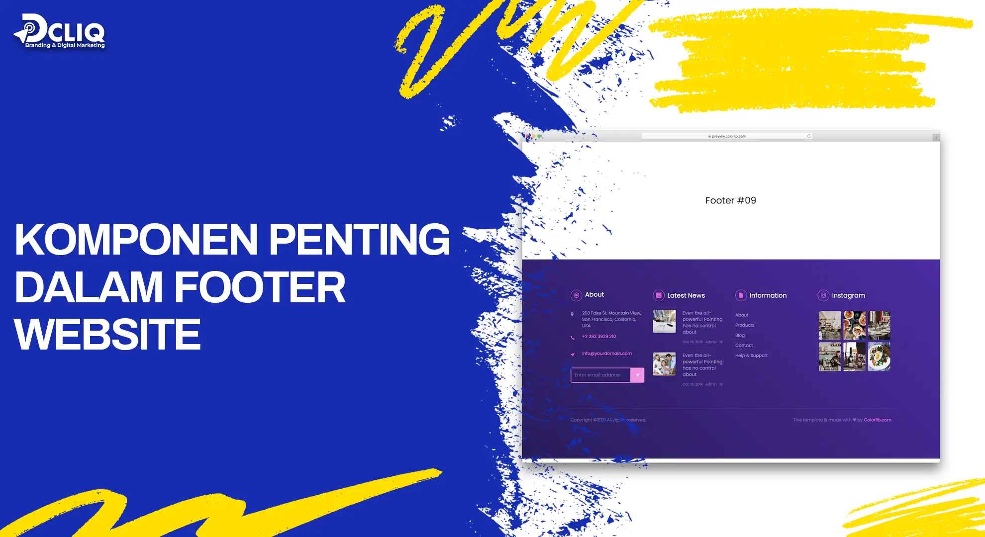 komponen penting dalam footer website
