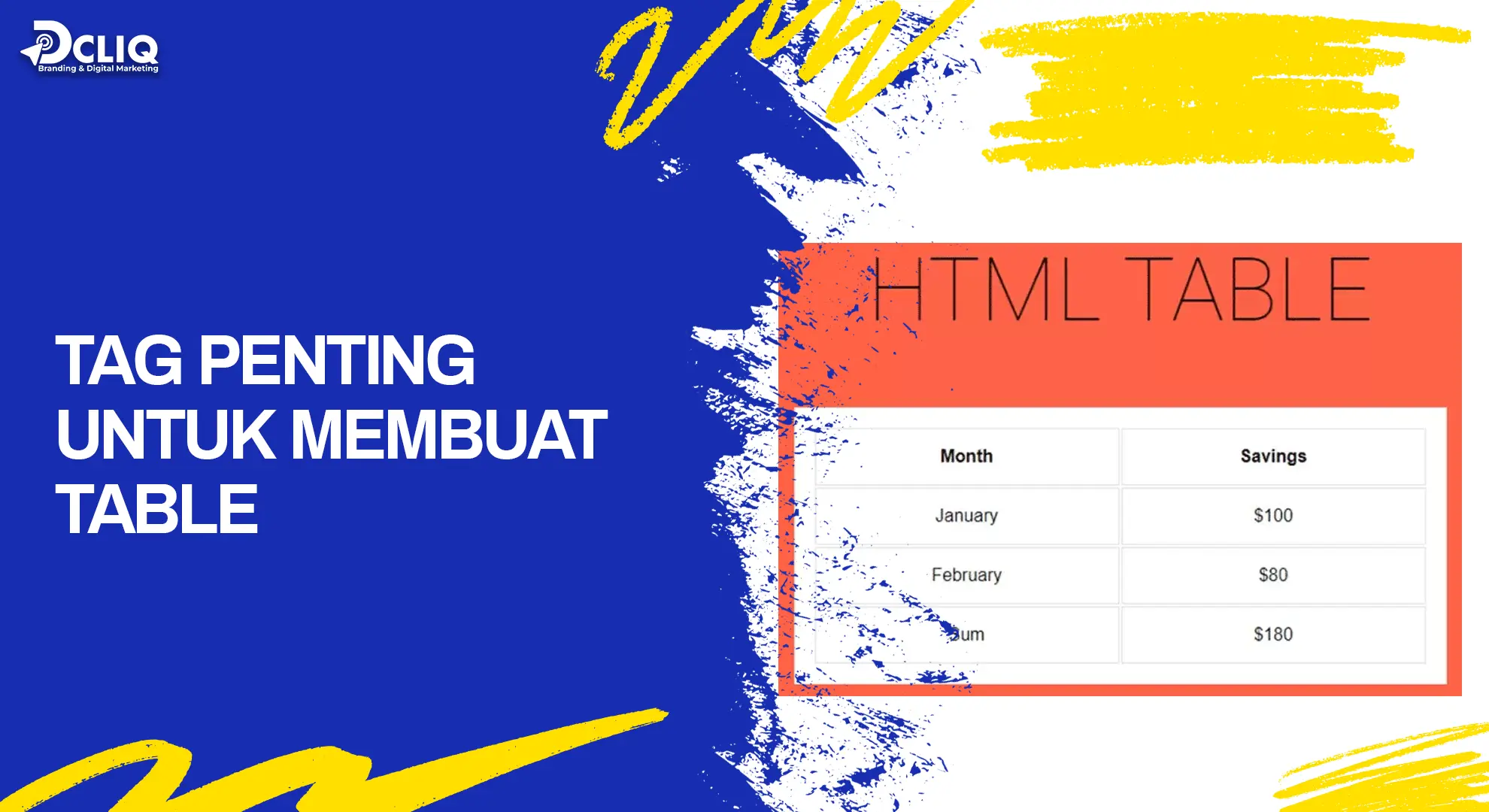 tag penting untuk membuat table
